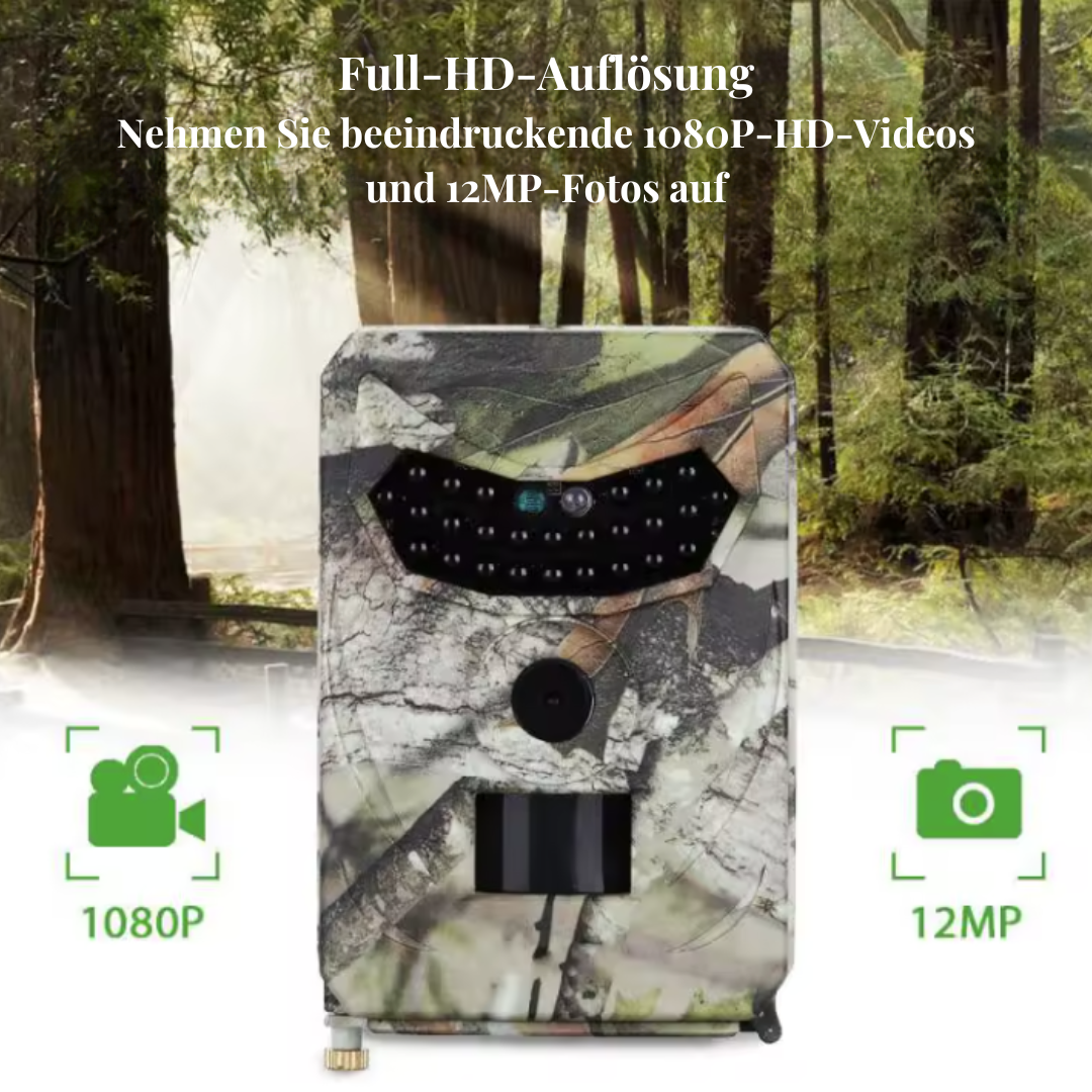Wildkamera mit Nachtsicht – Full HD, 12MP, wetterfest